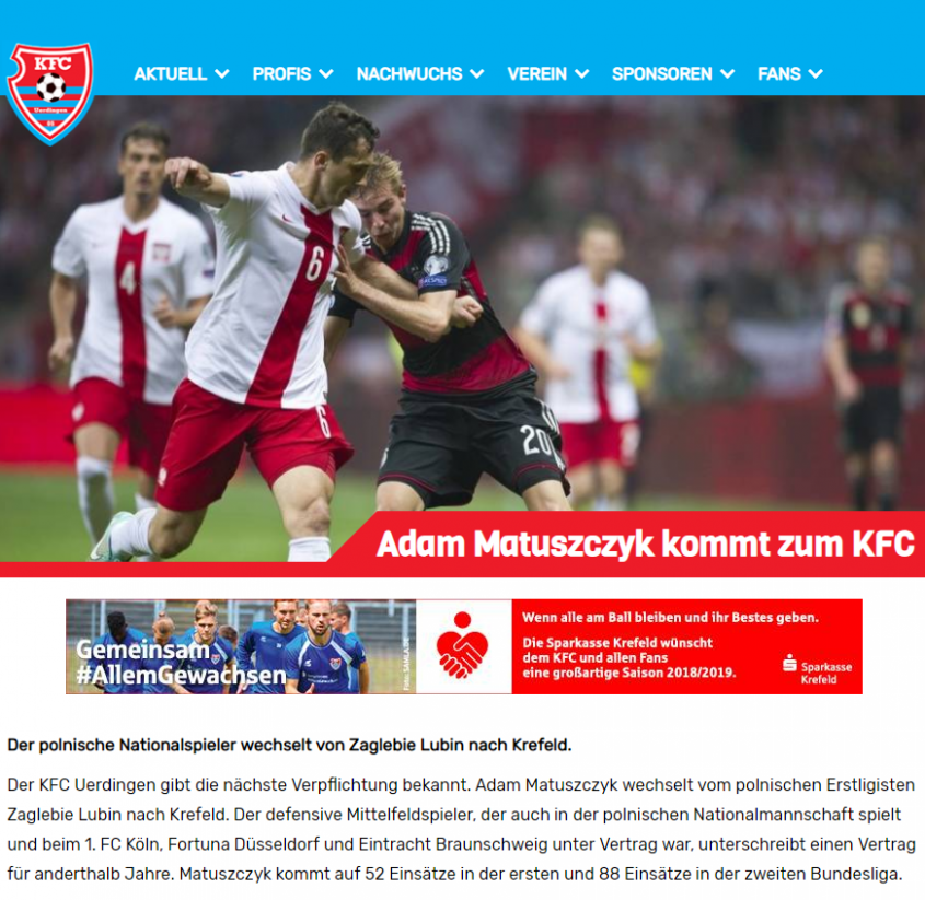 KFC Uerdingen ogłasza transfer Matuszczyka, ale DAJE ZDJĘCIE INNEGO POLAKA xD